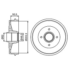 Tambur frana Spate se potriveste. DACIA LOGAN SANDERO RENAULT CLIO II 1.2-1.6LPG 09.04- RENAULT CLIO II (BB_, CB_), Hatchback, 03.1998 - BOSCH 0 986 477 211