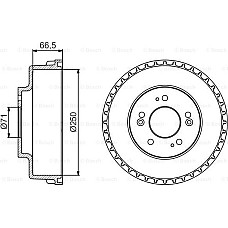 Tambur frana KIA CARNIVAL I (UP), Dubita, 06.1998 - 10.2001 BOSCH 0 986 477 228