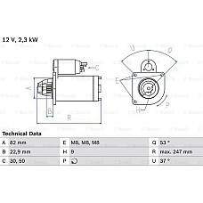 Electromotor FIAT DUCATO (244_), Cadru de sprijin, 04.2002 - BOSCH 0 986 018 960