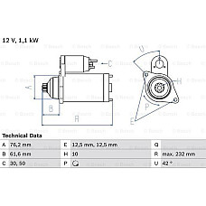 Electromotor VW NEW BEETLE (9C1, 1C1), Hatchback, 01.1998 - 11.2010 BOSCH 0 986 018 920