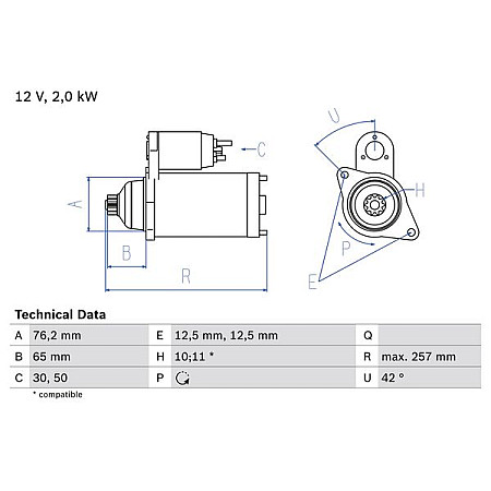 Electromotor 12V 2kW se potriveste. AUDI A3 TT FORD GALAXY I GALAXY MK I SEAT ALHAMBRA CORDOBA IBIZA III LEON TOLEDO II SKO VW SHARAN (7M8, 7M9, 7M6), Dubita, 05.1995 - 03.2010 BOSCH 0 986 018 390