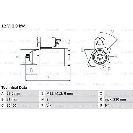 Electromotor VW LT 28-46 II (2DC, 2DF, 2DG, 2DL, 2DM), Cadru de sprijin, 04.1996 - 07.2006 BOSCH 0 986 018 380