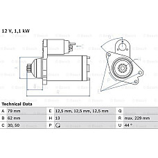 Electromotor SEAT TOLEDO IV (KG3), Hatchback, 07.2012 - 04.2019 BOSCH 0 986 029 110