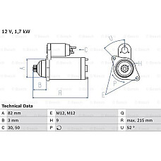 Electromotor AUDI A6 Avant (4B5, C5), Turism, 11.1997 - 01.2005 BOSCH 0 986 024 250