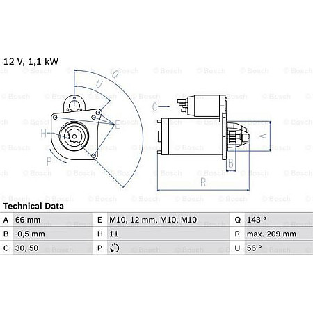 Electromotor RENAULT DUSTER (HS_), Crossover, 01.2011 - BOSCH 0 986 025 390