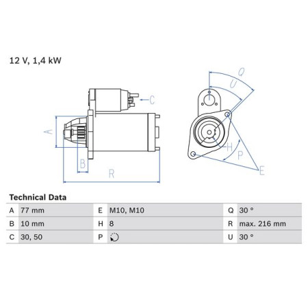 Electromotor 12V 14kW se potriveste. MITSUBISHI ECLIPSE III ECLIPSE IV GALANT IX GALANT VIII GRANDIS LANCER VII OUTLANDER I MITSUBISHI SPACE RUNNER (N1_W, N2_W), Dubita, 10.1991 - 08.1999 BOSCH 0 986 020 411