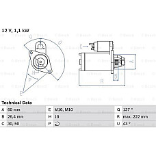 Electromotor MERCEDES-BENZ E-CLASS T-Model (S212), Turism, 08.2009 - 12.2016 BOSCH 0 986 021 800