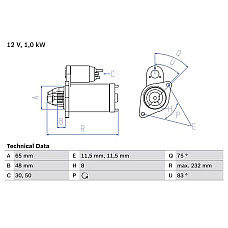 Electromotor 12V 1kW se potriveste. SUBARU FORESTER IMPREZA LEGACY I LEGACY II LEGACY III LEGACY IV OUTBACK 1.5-2.5 08.91- SUBARU LEGACY I (BC, BJF), Turism, 01.1989 - 08.1994 BOSCH 0 986 023 470
