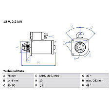 Electromotor 12V 22kW se potriveste. FORD FIESTA IV FIESTA-HATCHBACK FIESTA-MINIVAN FOCUS I FOCUS I-KOMBI 1.8D 08.98-03.05 FORD FIESTA IV (JA_, JB_), Hatchback, 08.1995 - 06.2006 BOSCH 0 986 022 631