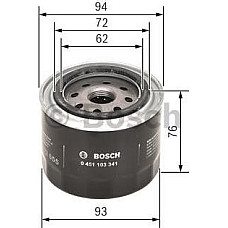Filtru ulei se potriveste. CHEVROLET TAHOE LAND ROVER FREELANDER I MG MG ZR MG ZS ROVER 200 II 25 I 400 II 45 I 600 I STREETWISE ROVER 400 (RT), Hatchback, 05.1995 - 03.2000 BOSCH 0 451 103 341