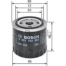 Filtru ulei se potriveste. JEEP CHEROKEE CJ5 - CJ8 COMANCHE RENAULT 18 21 25 CLIO I ESPACE I ESPACE II ESPACE III FUEGO LAGUNA I RENAULT SAFRANE II (B54_), Hatchback, 07.1996 - 12.2000 BOSCH 0 451 103 353