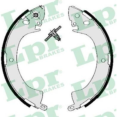 Set saboti frana spate MITSUBISHI DELICA - SPACE GEAR L 300 - DELICA II L 300 III L200 L400 PAJERO I PAJERO II 1. MITSUBISHI L 300 III (P1_T), Cadru de sprijin, 04.1994 - 04.2000 LPR 05240