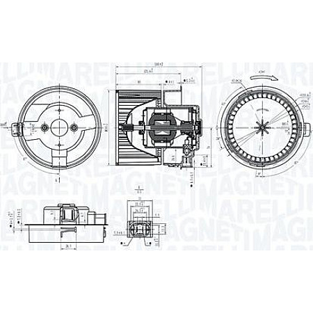 Ventilator. habitaclu Suflanta de aer CITROEN C3 PICASSO PEUGEOT 308 308 I 1.4-2.0D 09.07- PEUGEOT 308 SW I (4E_, 4H_), Turism, 09.2007 - 10.2014 Magneti Marelli 069412311010