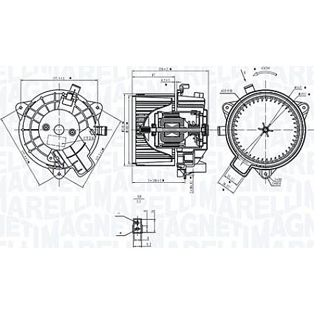 Ventilator. habitaclu Suflanta de aer FIAT BRAVO II STILO 1.2-2.4 10.01-12.14 FIAT BRAVO II (198_), Hatchback, 11.2006 - Magneti Marelli 069412381010