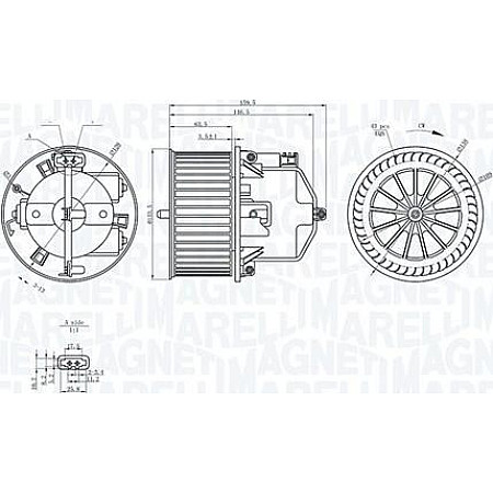 Ventilator. habitaclu Suflanta de aer LAND ROVER RANGE ROVER EVOQUE 2.0D 06.15-12.19 LAND ROVER FREELANDER 2 (L359), Crossover, 10.2006 - 12.2015 Magneti Marelli 069412371010