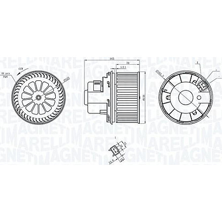 Ventilator. habitaclu Suflanta de aer FORD C-MAX FOCUS C-MAX FOCUS II GALAXY II GALAXY MK II KUGA I MONDEO IV S-M FORD FOCUS II (DB3), Sabrioleta, 10.2006 - 09.2010 Magneti Marelli 069412235010
