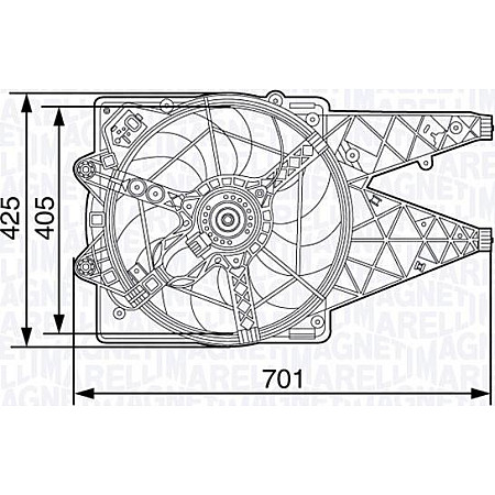 Ventilator. radiator Ventilator radiator cu carcasa FIAT DOBLO DOBLO CARGO DUCATO OPEL COMBO TOUR COMBO-MINIVAN 1 FIAT DUCATO (250_, 290_), Van, 07.2006 - Magneti Marelli 069422472010