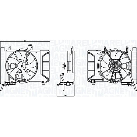 Ventilator. radiator Ventilator radiator TOYOTA YARIS 1.0 08.05- TOYOTA YARIS III (_P13_), Hatchback, 12.2010 - Magneti Marelli 069422769010