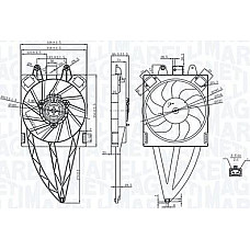 Ventilator. radiator Ventilator radiator cu carcasa FIAT PANDA 1.1-1.4CNG 09.03- FIAT PANDA II (169_), Hatchback Van, 03.2004 - Magneti Marelli 069422716010
