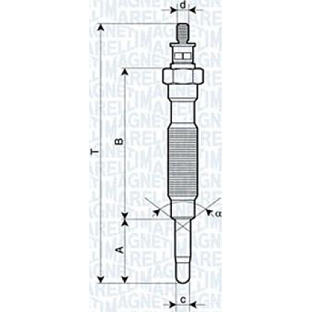 Bujie incandescenta Glow plug HYUNDAI GALLOPER I MITSUBISHI COLT II COLT III GALANT IV L 300 - DELICA II L 300 III L200 LA MITSUBISHI L 300 / DELICA II (LO3_P/G, L0_2P), Autobuz, 05.1980 - 02.1987 Magneti Marelli 062900072304
