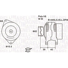 Alternator 14V 100A TOYOTA AURIS COROLLA 1.4D 06.04-09.12 TOYOTA COROLLA IX (_E12_), Turism, 03.2001 - 12.2008 Magneti Marelli 063731964010