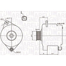 Alternator 12V 110A RENAULT CLIO II KANGOO KANGOO EXPRESS THALIA I 1.9D-2.0 08.97- RENAULT CLIO II (BB_, CB_), Hatchback, 03.1998 - Magneti Marelli 063731444010
