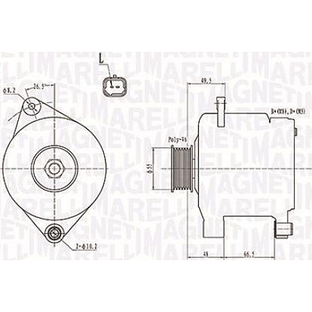 Alternator 12V 110A RENAULT CLIO II KANGOO KANGOO EXPRESS THALIA I 1.9D-2.0 08.97- RENAULT CLIO II (SB0/1/2_), Hatchback Van, 09.1998 - Magneti Marelli 063731444010