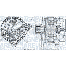 Alternator 12V 150A VOLVO C30 FORD B-MAX C-MAX II ECOSPORT FIESTA VI FOCUS III GRAND C-MAX KUGA II TOURNEO CONNEC FORD TRANSIT COURIER B460, Dubita, 02.2014 - Magneti Marelli 063731472410