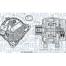 Alternator 12V 120A FORD B-MAX C-MAX II ECOSPORT FIESTA VI FOCUS III GRAND C-MAX KUGA II TOURNEO CONNECT V408 NAD FORD B-MAX (JK), Dubita, 10.2012 - Magneti Marelli 063731545910