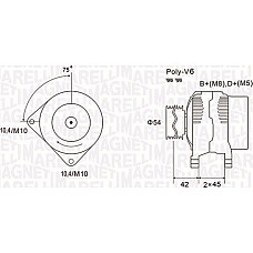 Alternator 12V 90A CITROEN BERLINGO BERLINGO-MINIVAN C5 I EVASION JUMPER JUMPY XANTIA XSARA XSARA PICASSO FIAT DU PEUGEOT BOXER (Y), Autobuz, 09.2005 - Magneti Marelli 063731564010