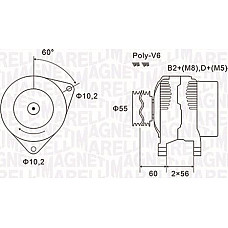 Alternator 14V 120A OPEL ASTRA G OMEGA B SIGNUM VECTRA B VECTRA C VECTRA C GTS ZAFIRA A 2.0D-2.2D 06.97-06.08 OPEL ASTRA G (T98), Compartiment, 03.2000 - 05.2005 Magneti Marelli 063731577010