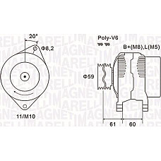 Alternator 14V 120A CITROEN JUMPER FIAT DUCATO PEUGEOT BOXER 2.8D 09.00- PEUGEOT BOXER (244, Z_), Autobuz, 12.2001 - Magneti Marelli 063731643010