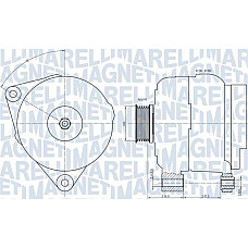 Alternator 14V 120A OPEL ASTRA G ASTRA H ASTRA H CLASSIC COMBO TOUR COMBO-MINIVAN CORSA C MERIVA A TIGRA RENAULT OPEL COMBO (COMBO-C), Box/MPV, 10.2001 - Magneti Marelli 063731658010