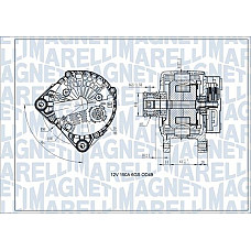 Alternator 12V 150A RENAULT GRAND SCENIC III LAGUNA III SCENIC III 2.0-2.0ALK 10.07- RENAULT LAGUNA III (BT0/1), Hatchback, 10.2007 - 12.2015 Magneti Marelli 063731618410