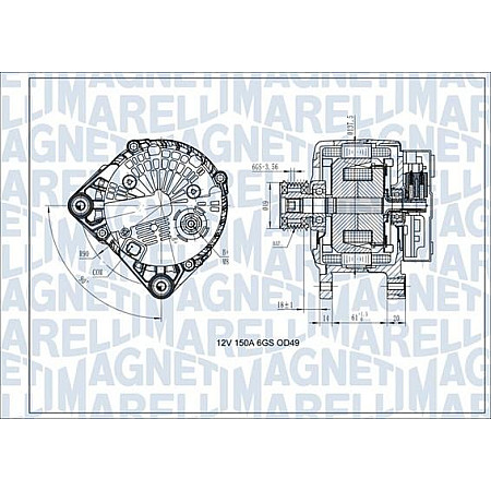 Alternator 12V 150A RENAULT GRAND SCENIC III LAGUNA III SCENIC III 2.0-2.0ALK 10.07- RENAULT LAGUNA III (BT0/1), Hatchback, 10.2007 - 12.2015 Magneti Marelli 063731618410
