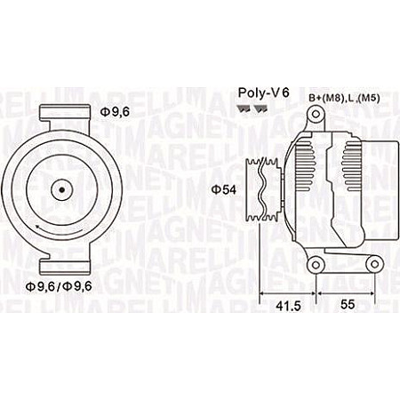 Alternator 12V 75A ALFA ROMEO MITO FIAT 500 500 C DOBLO DOBLO CARGO DOBLO-MINIVAN FIORINO-MINIVAN GRANDE PUNTO ID LANCIA MUSA (350_), Dubita, 10.2004 - 09.2012 Magneti Marelli 063731856010