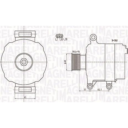 Alternator 12V 105A MINI R50 R53 R52 1.6 03.02-11.07 MINI Cooper I (R50, R53), Hatchback, 06.2001 - 09.2006 Magneti Marelli 063731869010