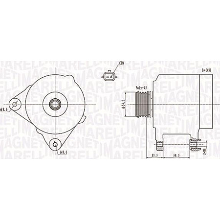 Alternator 12V 120A RENAULT CLIO II CLIO III FLUENCE GRAND SCENIC III KANGOO EXPRESS KANGOO II LAGUNA MEGANE MEGA RENAULT GRAND SCENIC III (JZ0/1_), Dubita, 02.2009 - Magneti Marelli 063731860010