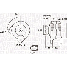 Alternator 14V 150A BMW 3 E46 5 E60 5 E61 7 E65 E66 E67 X3 E83 Z4 E85 Z4 E86 2.0-3.2 06.00-12.10 BMW 5 Touring V (E61), Turism, 03.2004 - 12.2010 Magneti Marelli 063731825010
