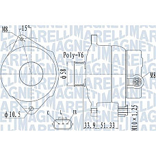 Alternator 14V 110A HYUNDAI IX35 KIA CEED PRO CEED SPORTAGE III VENGA 1.4-1.4LPG-1.6 12.06- HYUNDAI ix35 (LM, EL, ELH), Crossover, 08.2009 - Magneti Marelli 063732138010
