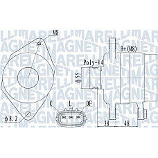 Alternator 14V 70A HYUNDAI I10 I KIA PICANTO 1.0-1.1 04.04- KIA PICANTO (SA), Hatchback, 04.2004 - Magneti Marelli 063732124010
