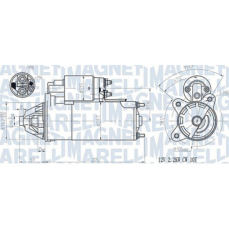 Electromotor 12V 22kW FORD ESCORT CLASSIC ESCORT IV ESCORT V ESCORT V EXPRESS ESCORT VI FIESTA FIESTA III FI FORD FIESTA IV (JA_, JB_), Hatchback, 08.1995 - 06.2006 Magneti Marelli 063720613010