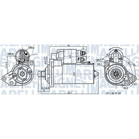 Electromotor 12V 18kW MERCEDES V 638-2 AUDI A3 FORD GALAXY I SEAT ALHAMBRA CORDOBA CORDOBA VARIO IBIZA II IN VW VENTO (1H2), Sedan, 11.1991 - 09.1998 Magneti Marelli 063720789010