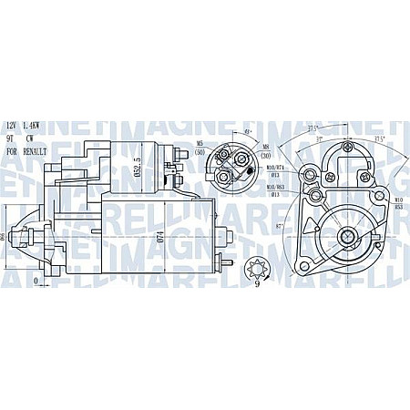 Electromotor 12V 14kW OPEL ARENA RENAULT CLIO I CLIO II ESPACE III KANGOO KANGOO EXPRESS LAGUNA I MEGANE I M RENAULT LAGUNA I Grandtour (K56_), Turism, 09.1995 - 08.2002 Magneti Marelli 063720784010