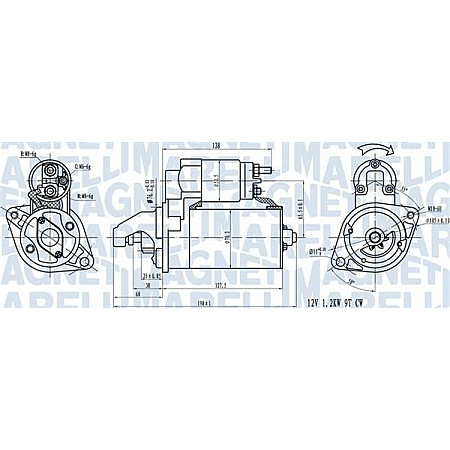 Electromotor 12V 12kW BMW 1 E81 1 E82 1 E87 1 E88 3 E90 3 E93 5 E60 X3 E83 Z4 E85 1.6-2.0 06.04-12.13 BMW X3 (E83), Crossover, 01.2003 - 12.2011 Magneti Marelli 063721413010