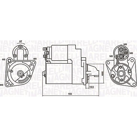 Electromotor 12V 11kW ALFA ROMEO 145 146 147 155 156 166 GT GTV SPIDER FIAT BARCHETTA BRAVA BRAVO I COUPE MA FIAT STILO (192_), Hatchback, 10.2001 - 11.2010 Magneti Marelli 063721053010