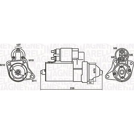 Electromotor 12V 14kW FORD COUGAR ESCORT CLASSIC ESCORT VI FOCUS I MONDEO I MONDEO II TOURNEO CONNECT TRANSI FORD ESCORT VII (GAL, ANL), Turism, 01.1995 - 10.2002 Magneti Marelli 063721107010