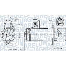 Electromotor 12V 17kW HYUNDAI ACCENT III ELANTRA IV GETZ I20 I I30 IX20 MATRIX KIA CARENS III CEED CERATO I HYUNDAI ix20 (JC), Hatchback, 11.2010 - Magneti Marelli 063721365010