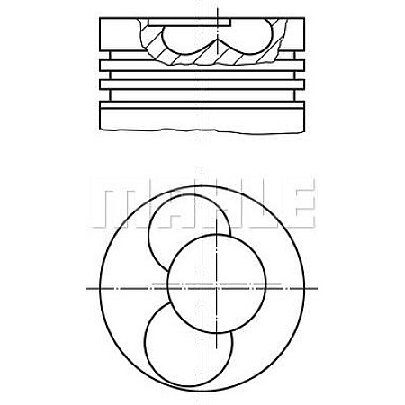 Piston 8001 050 AUDI 80 B4 A3 A4 B5 A6 C4 A6 C5 CABRIOLET B3 FORD GALAXY I SEAT ALHAMBRA CORDOBA CORDOBA VARIO IB VW POLO III (6N2), Hatchback, 10.1999 - 10.2001 MAHLE 030 41 02