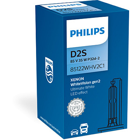 Bec xenon far faza lunga 85V D2S 35W White Vision PHILIPS 85122WHV2C1